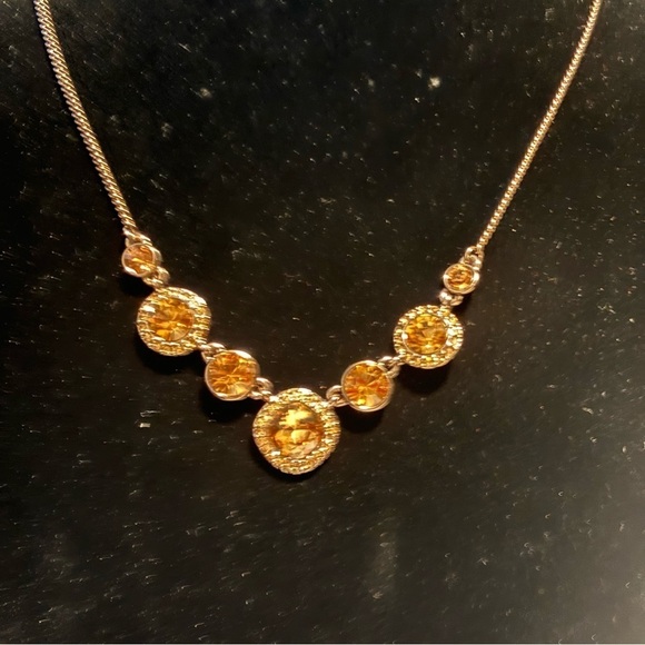 Givenchy chocolate color metal with big beautiful crystal rhinestones - Picture 3 of 10